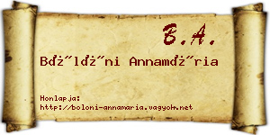 Bölöni Annamária névjegykártya